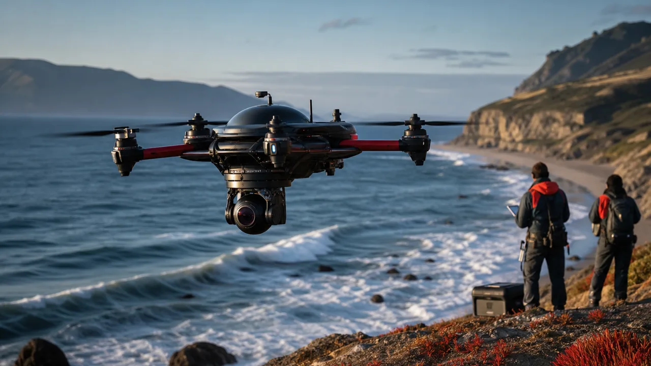Drone monitoring coastal and marine environment